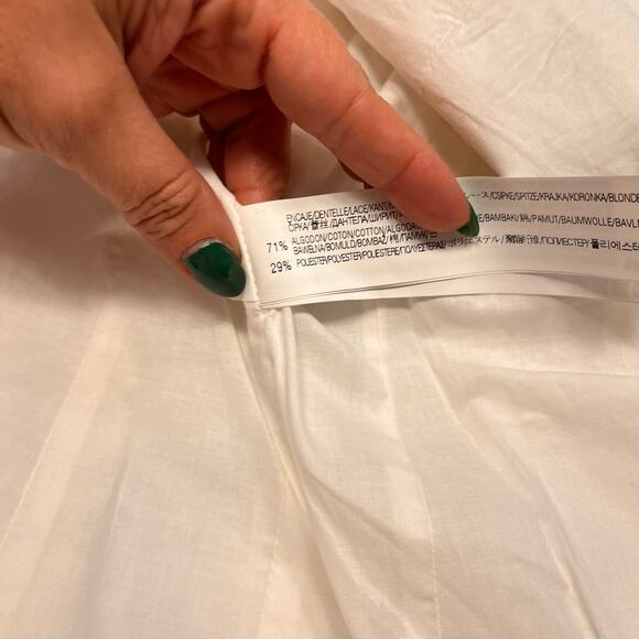 Zara White Floral Lace Formal Blazer Jacket Size XL - Picture 6 of 8